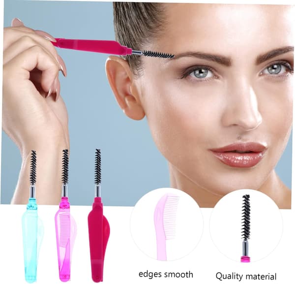 12 stk. foldbar øjenbrynskam til makeup, vippebørste, brynspoolie, professionelt øjenvippeplejeværktøj