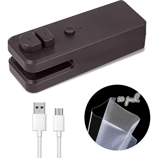 Opladbar Mini Poseforsegler, Bærbar Håndholdt Varmeforsegler Madforsegler (1 stk)