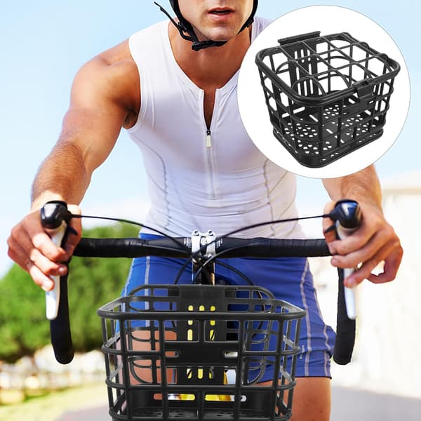 Sort plastik cykelkurv til voksne, frontcykelstyrbeholder egnet