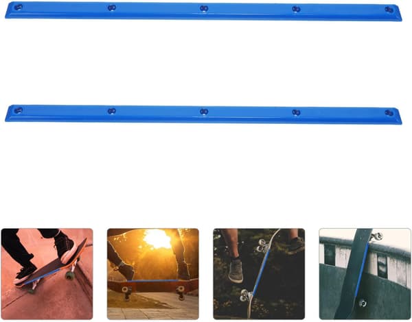 2 stk. blå plastik skateboard ribben anti-kollisionsskinner robuste longboard reservedele