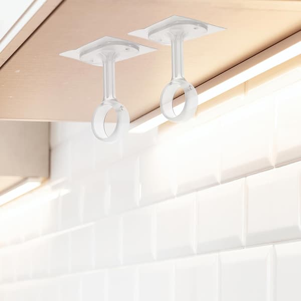 2st Självhäftande Takmonterad Gardinstångshållare Gardinstångsfäste i Robust ABS-plast