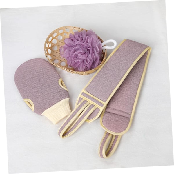 1 Set Ryggskrubbhandduk Exfolierande Badhandskar Bad Loofah Ryggskrubbare Borste Badlappar