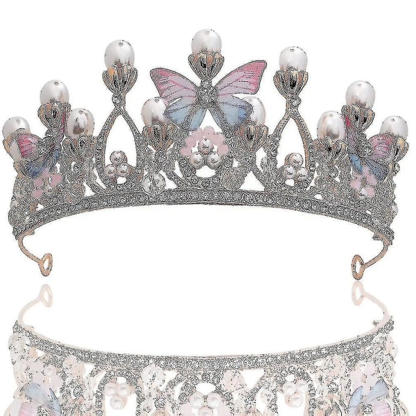 Prinsesse tiaraer til piger,fødselsdagskrone til piger Butterfly Princess Performance Disc Hårmodel