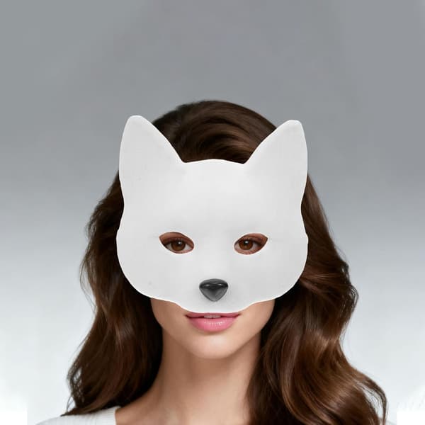 Rävansiktsmask Halvansikts Cosplaymask för kvinnor