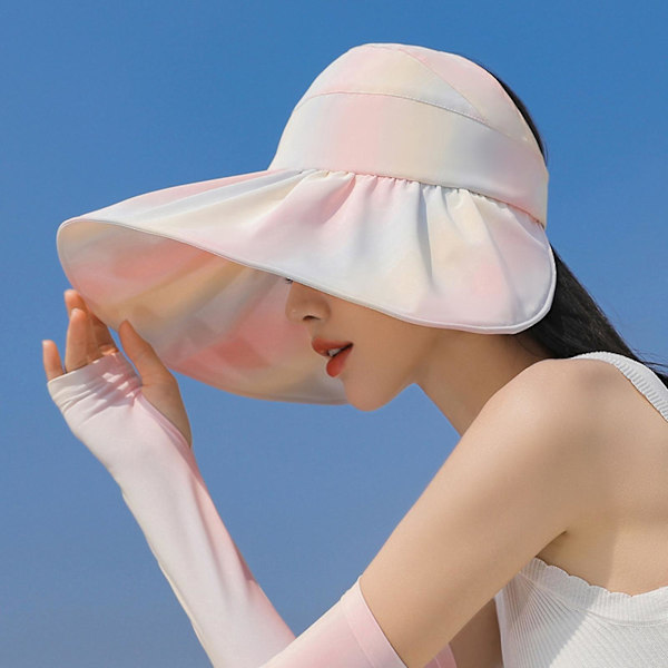 Afslappet Tom Tophat Til Solbeskyttelse Gradient Farve Til Solhat Til Sommer Pink