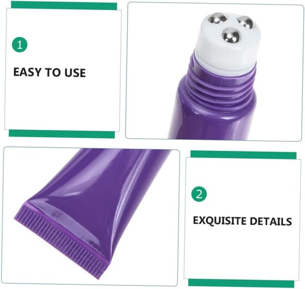 4 st 20g Roller Oljeflaskor Påfyllningsbara Ögonkräm Roller Tuber Lila DIY Klämtuber