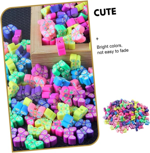 11MM Sommerfugleformede Bløde Lerperler DIY Armbåndsfremstilling Håndværkstilbehør Ca. 100 Stykker Pose