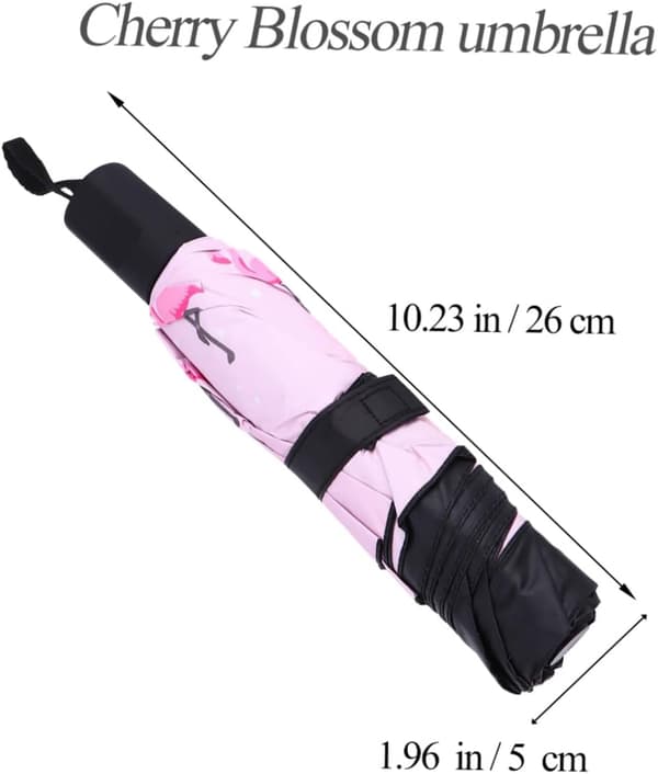 Svart lim UV-skydd hopfällbart paraply, litet bärbart solregnparaply vindtät design