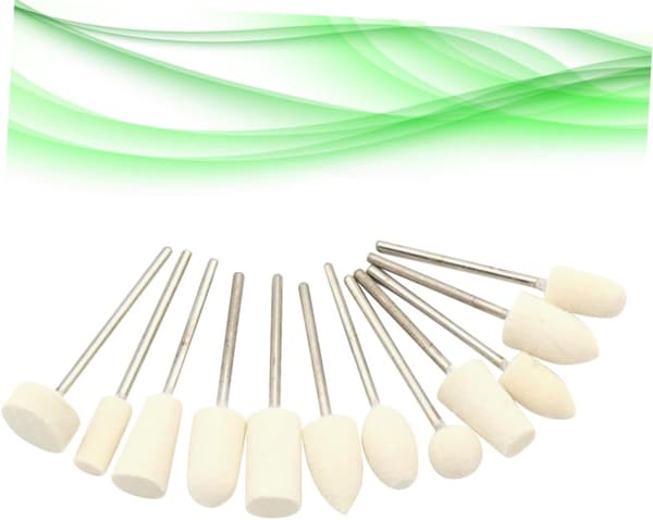 12 stk. uldne negleslibehoveder bit sæt manicure polering grater