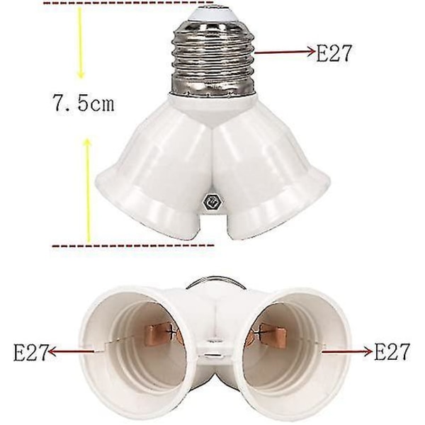 4st E27 Adapter E27 till 2 E27 Lamp Base Converter