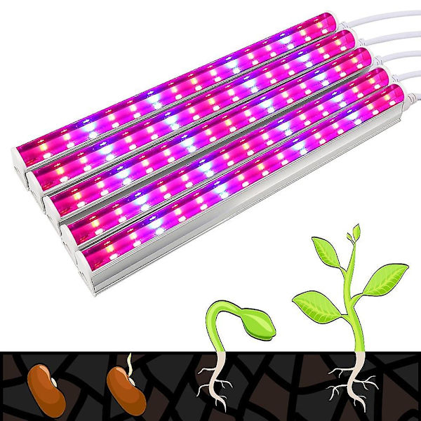30cm LED-vekstlys 6w T5-rør Fullspektrum Phytolamps
