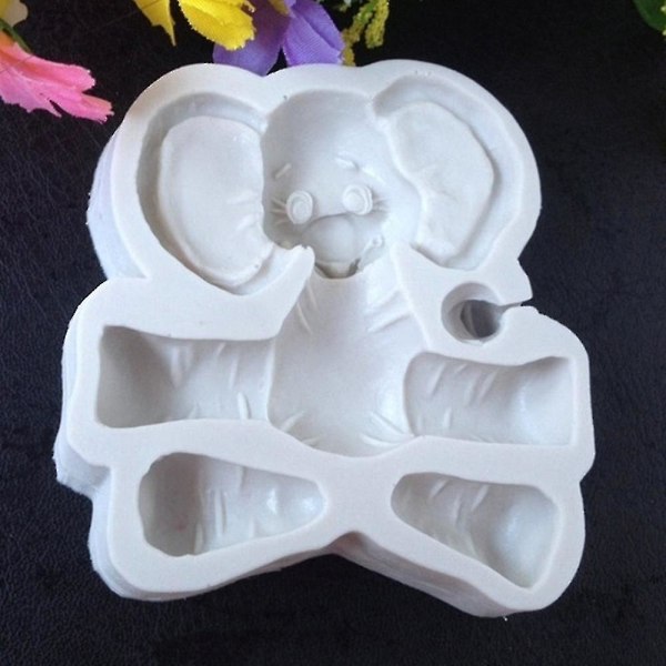 3d Elephant Silikon Fondant Form Kakedekor Clate Bakeform