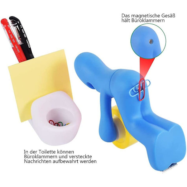 Skrivebordsstationær Forsyning Med Tape Dispenser, Papirclips, Sticky Notes, Stickers, Quirky Desk Neatly