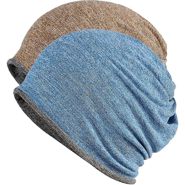 Miesten ja naisten puuvillainen rento pipo, pehmeä ja kevyt juoksupipo, aikuisille lyhyt hattu, kemikaalihattu, rento hattu Blue*brown