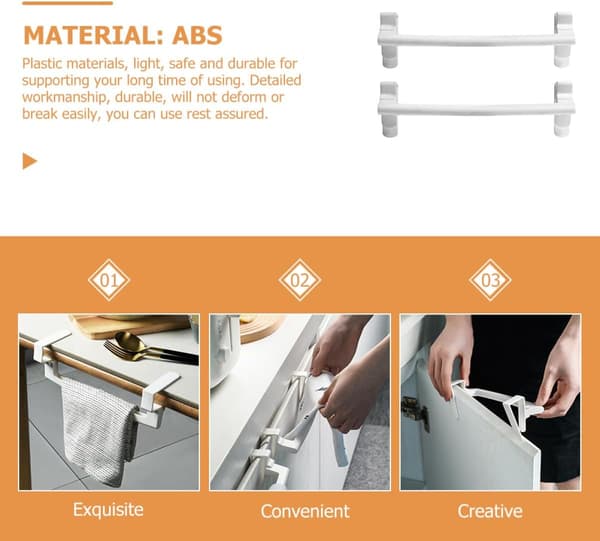 2 st handduksorganisatör handduksstänger Lättviktig ABS-plast hängande ställ Säker design