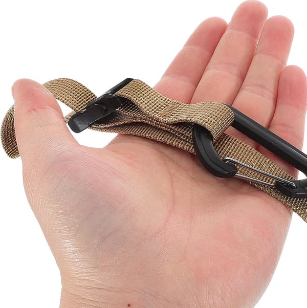 Justerbar elastisk bagasjestropp med ekstern spennekrok, khaki reiseveskefestebelte