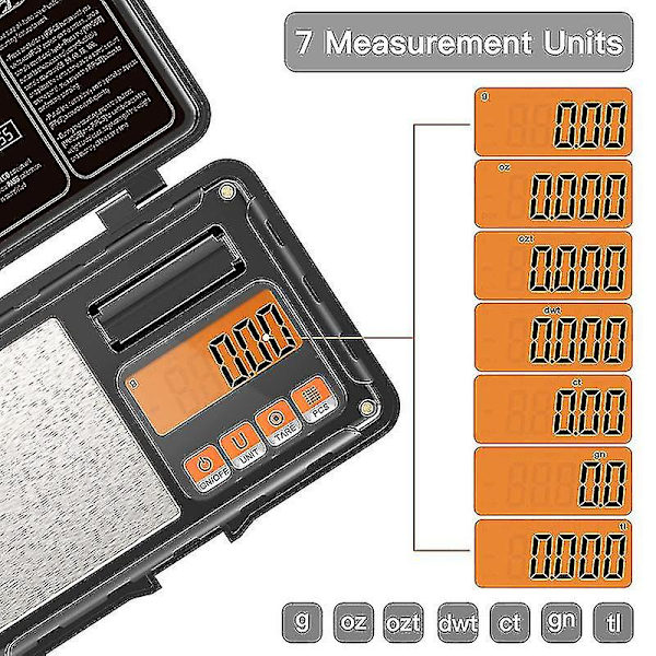 50g 0,001g Elektronisk Digital Vægt Mini Vægt Præcision Professionel 200g 0,01g Lommevægt Milligram Kalibreringsvægte-yuhao 50g 0.001g