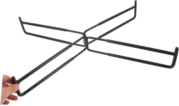 Vikbar campinglådhållare i järn, bärbart kylställ med vikbar design, svart