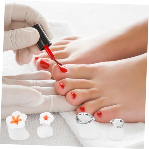 3 sæt silikone tåskillere tådelere til pedicure neglelak afstandsstykker manicureværktøjer