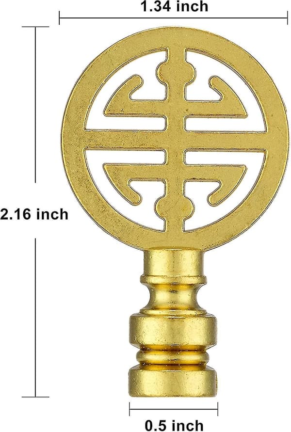 Oriental Lampeknap til Lampskærm Top, Antik Messing Finish Solid Metal Skrue