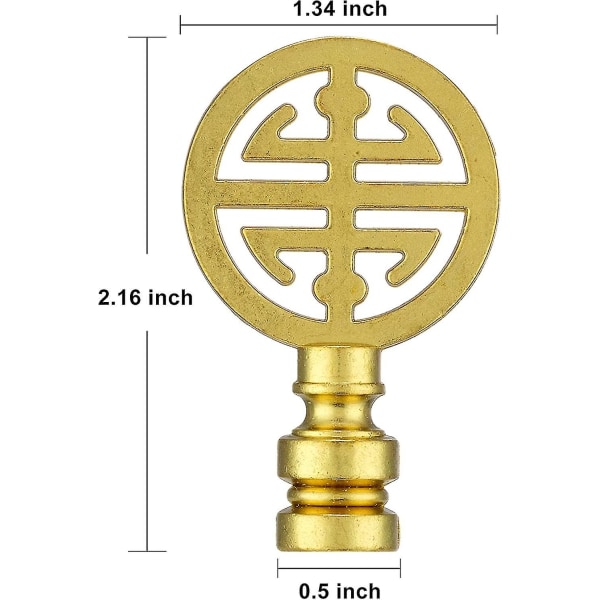 Orientalsk lampefinal for lampeskjermtopp, antikk messingfinish Solid metallskrue