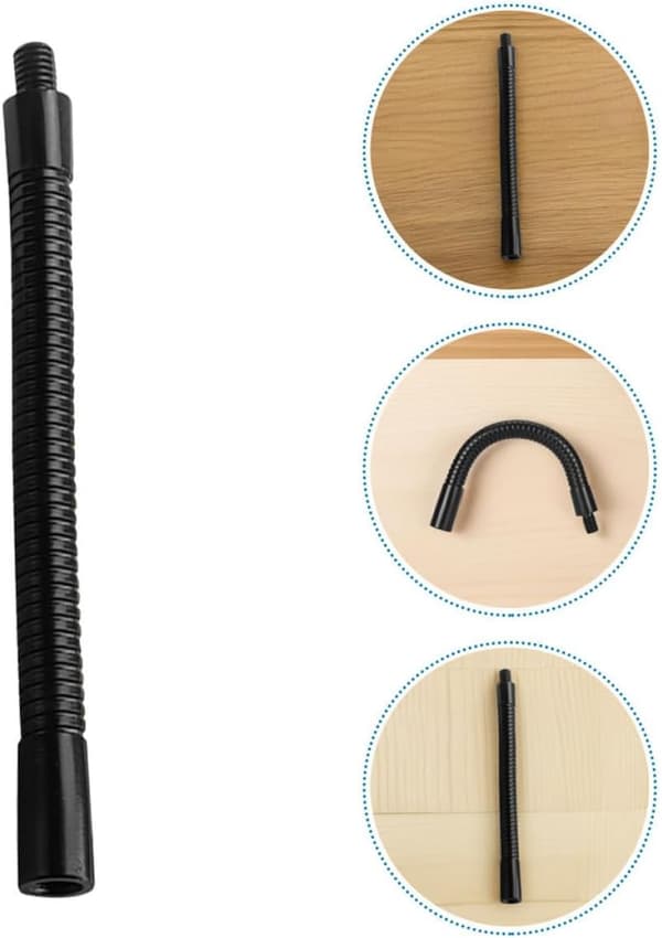 2 stk. mikrofonforlengelse svanehals fleksibel slangelegering justerbar mikrofonstativadapter klassisk svart design