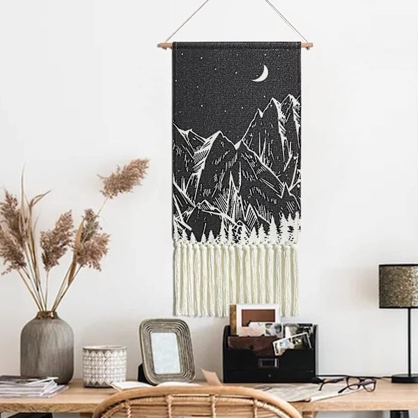 Vægophængt Tapestry Sort Boho
