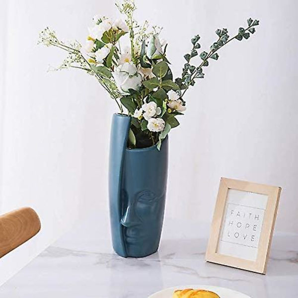 PE Blomvas, Abstrakt Kreativ Mänskligt Ansikte Display Rum Dekoration Skrivbords Prydnad För Hemmet