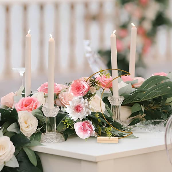 10 sett metall blomsterbøyle base midtpunkt bryllupsborddekorasjoner ring DIY bryllupspynt