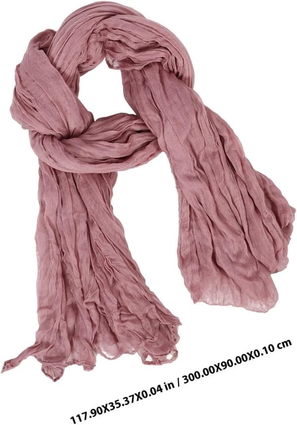 Bohemsk Grå Rosa Gasbind Bordløper 90x300cm Krøllet Osteklut Lin