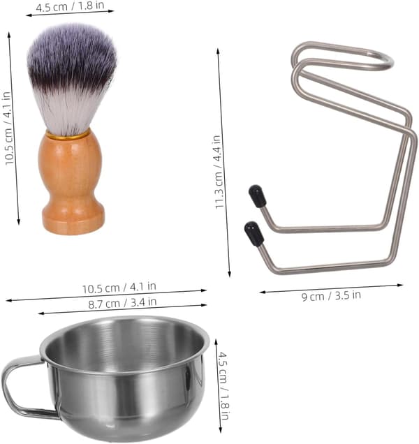 Herrskäggvårdskit med ergonomisk rakborste och krämblandningsskål