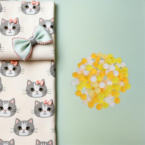 200 stk. gule mini pomponer 2,5 cm små polyester håndværkskugler til gør-det-selv håndlavet kunst