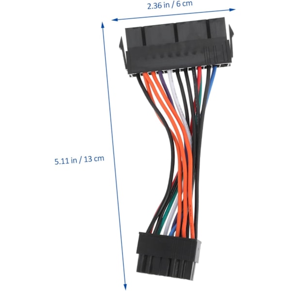 Datortillbehör 24-pin till 14-pin Kabel Strömförsörjning Förlängningssladd Krympslang Lödning