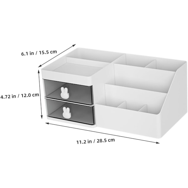 Kosmetik Opbevaringsboks Robust Pp Materiale Bordplade Organizer Skrivebordsskuffe Opbevaringsboks Hvid
