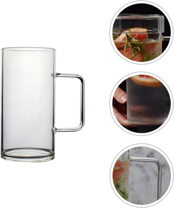 700 ml glasmugg tekopp hög borosilikatglas värmebeständig lämplig för varma och kalla drycker chic design
