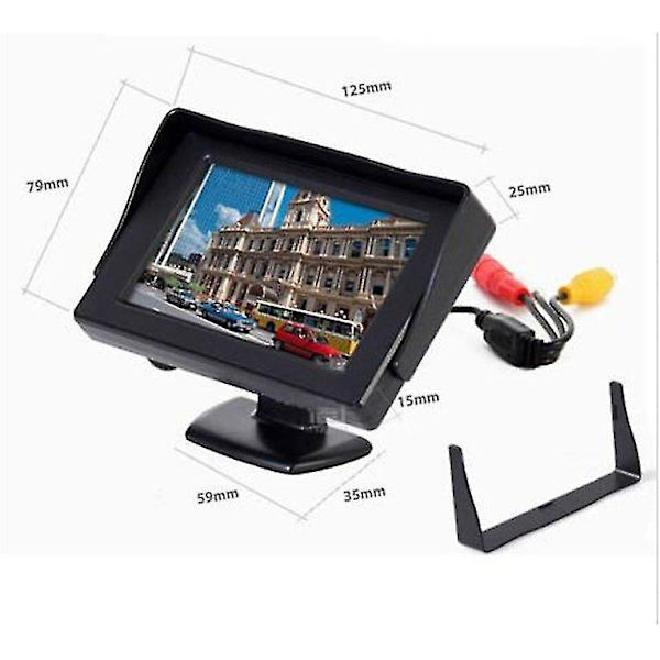 4,3'' TFT LCD Bilmonitor Bakkamera