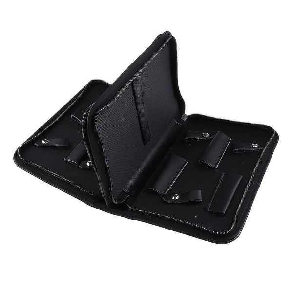 Blødt Læder Hår Saks Sække Skær Case Hår Styling Kam Pung Holster Sort
