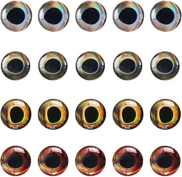 4d Fiskedrag Ögon 5mm Konstgjorda Holografiska Flugbindningsmaterial 20st