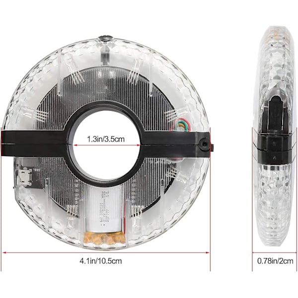 Cykling Nav Lygte, 7 LED 9 Farver 18 Billeder Vandafvisende USB Genopladelig LED Cykel Hjul Lys Eger