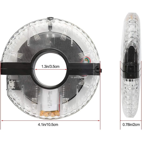 Sykkelnavlys, 7 LED 9 Farger 18 Bilde Vanntette USB Ladbare LED Sykkelhjul Lys Eiker