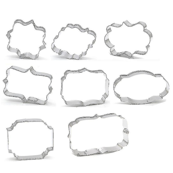 8-delt Sæt af Mousse-ringe i Rustfrit Stål til Dampet Brød, Kiksforme, DIY