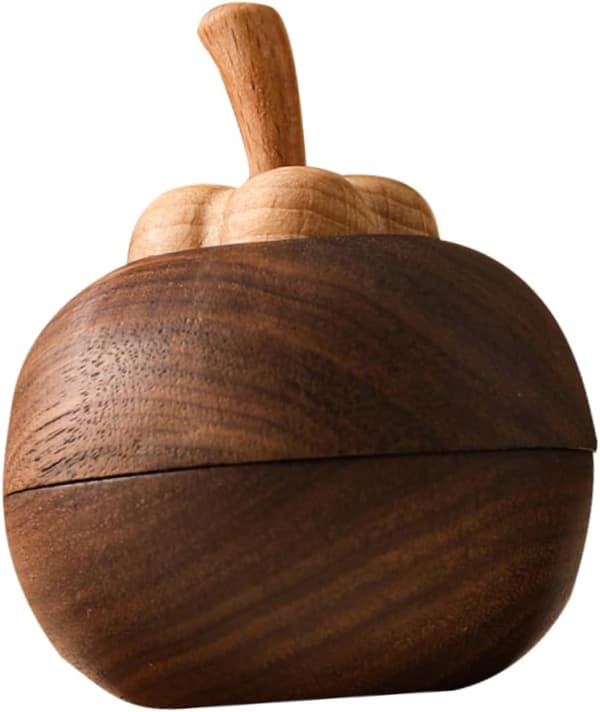 Eterisk oljediffuser i tre, dekor i svart valnøtt, massivt tre, flammefritt aromaterapi-diffuseringsornament