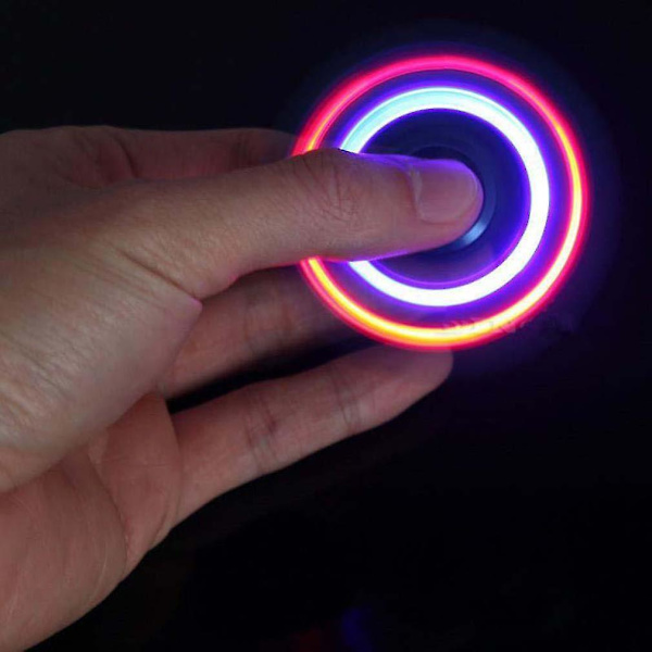 Kraftfull Underbar Fingertopp Metall med LED-Ljus Handspinner Stressreducerande