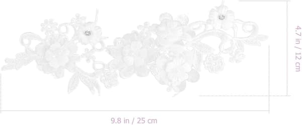 DIY Hvit Blomsterblondebånd Par Perlekant for Bryllupsbånd Håndarbeidsrekvisita Pynt