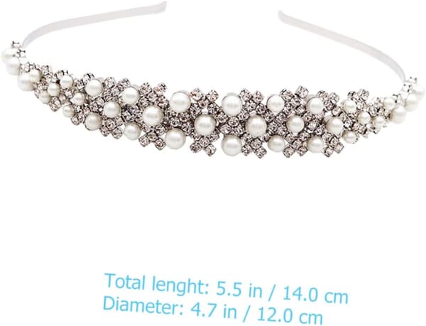Perlekrone Hårbånd Rhinestone Bryllupsbrud Hårtilbehør til Brudefrisure