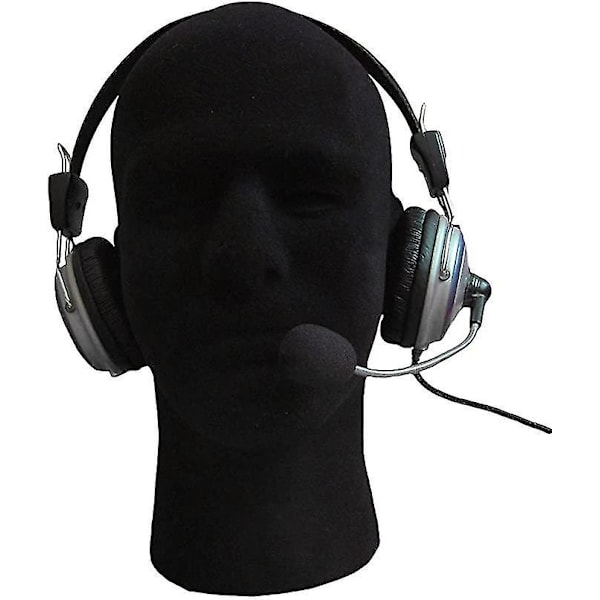 Mandlig Skum-Flokering Stoff Hoved Model Mannequin
