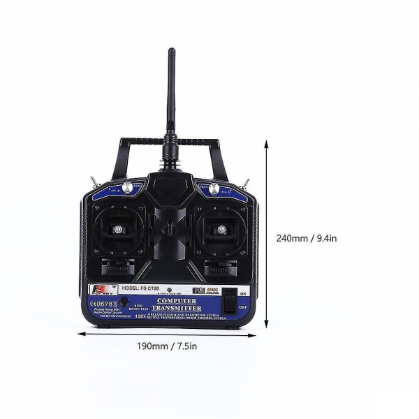 Fly Sky 2.4G FS-CT6B 6-kanals RC-sender og -mottaker