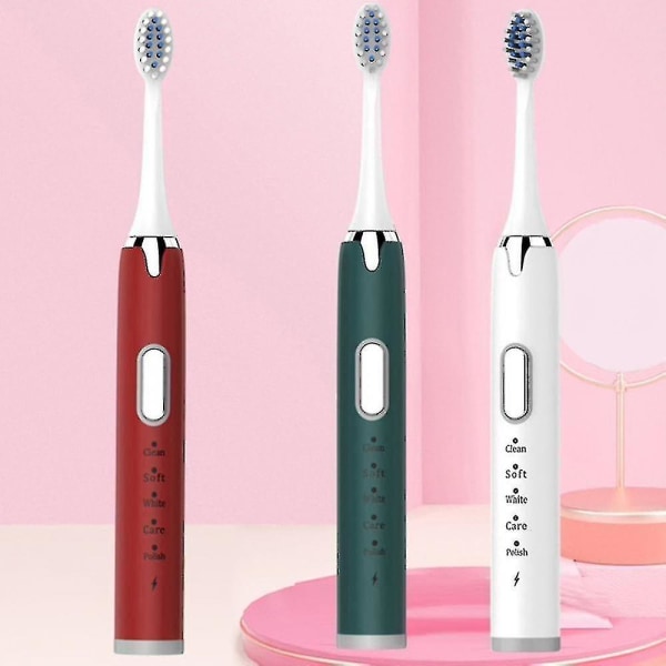 Elektrisk tandborste för vuxna USB Uppladdningsbar Ultra Sonic Tvättbar Avkopplande Kraftfull 5-växlad elektrisk tandborste