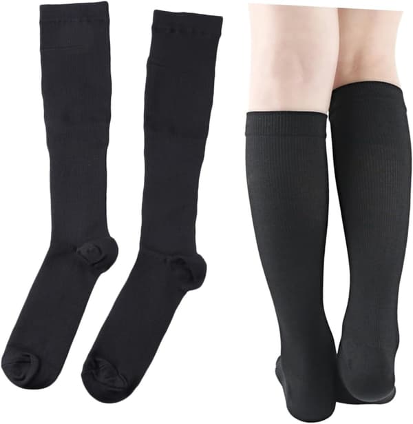 Kompressionstrømper Kvinder Lægtryksslange Sort S/M Størrelse Elastisk Sportsben Kompressionsærme
