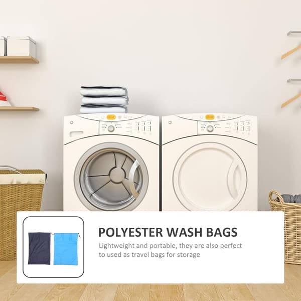 2-pack tvättpåsar i polyester, reseförvaringspåsar, lätta, riv- och slitstarka för hemförvaring